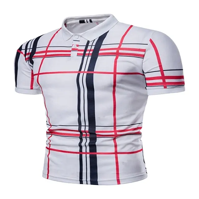 Polo à rayures en coton pour hommes, t-shirt décontracté de Golf, en coton respirant, avec Logo personnalisable, expédition directe au Bangladesh,