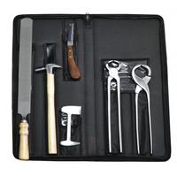 Kit d'outils de fermeur de sabots en métal Regal Impex RI-VL-1102 pour le soin, le diagnostic et l'injection des sabots de cheval, comprenant un grattoir, un couteau à sabots et une pince à sabots