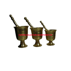 Ensemble de coulée solide en laiton de 3 mortier et pilon pharmacie clinique utilisé Offre Spéciale - Product Image 1