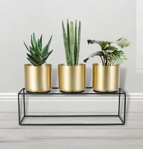 Brass flower planter pot with stand Garden decoration Round shape finished brass polished