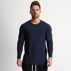 Camiseta larga de algodón orgánico 100%, Jersey negro sólido con logotipo bordado, estampado personalizable de talla grande, suave y barato para el verano - Product Image 2
