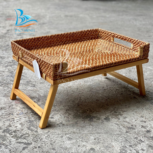 Plateau table Vintage en acier inoxydable, plateau pliant - Product Image 1