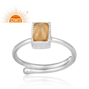 ธรรมชาติซิทรินแหวนพลอยผู้ค้าส่งมาใหม่925เงินปรับแหวนสำหรับผู้หญิง - Product Image 1