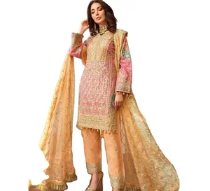 女士shalwar kameez巴基斯坦salwar休闲shalwar kameez夏季新设计shalwar kameez传统穿旁遮普连衣裙