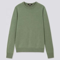 PRIX ABORDABLE – NOUVEAUTÉ : Pull en jersey de laine 100 % coton extra-fin à col ras du cou et manches longues pour femme, grandes tailles, avec broderie de logo personnalisée