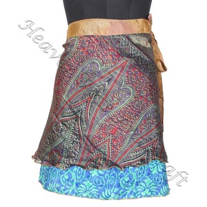 Mini jupe/robe magique trapèze Vintage de haute qualité, en soie, différents façons de porter,, livraison gratuite - Product Image 5