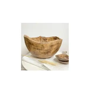 用于沙拉面餐厅的手工竹制沙拉碗，用于定制尺寸和单件包装