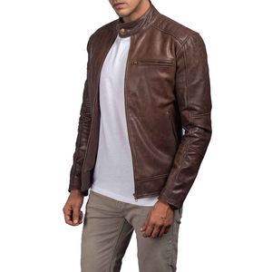 Chaqueta clásica de motorista para hombre, chaqueta de piel sintética con diseños de moda, ajustada, para invierno, 2021 - Product Image 3