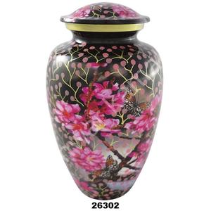 Urna de cremación funeraria de metal con estampado floral para cenizas Urnas de cremación de metal de camuflaje a precios mayoristas - Product Image 1