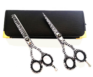 Juego de tijeras de pelo profesionales, juego de cebra blanca - Product Image 1
