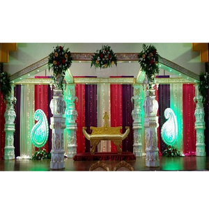 Boda india y asiática Mandap blanco Tendencia Elefante blanco Pilar Boda Mandap Boda India Hathi Mandap Decoración EE. UU. - Product Image 1