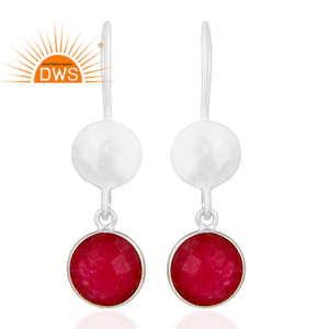 Fabulous Handmade Sterling Fine Silver Hook Earrings Wholesale Round Red Aventurine Gemstone Earrings Jewelry - Product Image 1