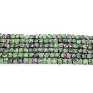 Cuentas de piedra con forma de caja facetada de zoisita rubí Natural de aproximadamente 9 pulgadas, cuentas facetadas elegantes en forma de caja - Product Image 5