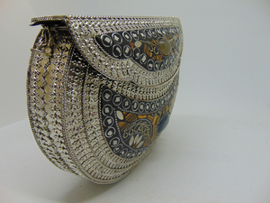 Women Crystal Evening <b>Purse</b> Metal Flap Clutch for Wedding Party by Lowellcraft.com - Product Image 5