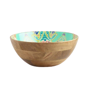 Nouveau Design de bol en bois de forme ronde de couleur marron fini en bois poli bol de service décoratif et serveur - Product Image 4