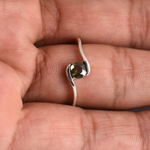 Anillo de piedras preciosas de moldavita Original Natural, piedra preciosa rara auténtica moldavita, anillo de diseño hecho a mano, anillo de Plata de Ley 925 - Product Image 6