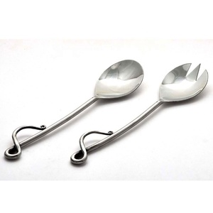 Ensemble d'ustensiles de cuisine, poignée en spirale plaquée argent, ensemble de service à salade, bar à salade, ensemble de couverts à poignée en spirale - Product Image 6