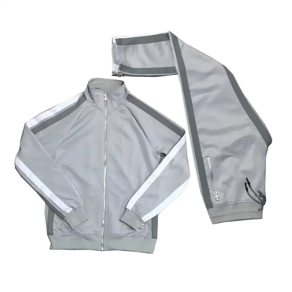 Gymwear Zipper Front Jacke Jogger Anzug in voller Länge Kontrast farbe Trainings anzug für Männer