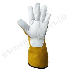 Guantes de soldadura TIG de cuero de vaca de primera calidad, resistentes, hechos a medida, muy vendidos. - Product Image 3