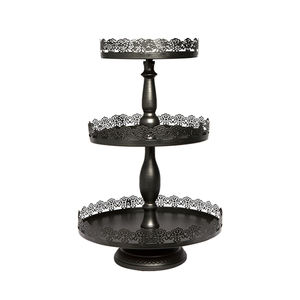 Soporte para servir tartas de cristal y metal, chapado en oro, redondo, para decoración de bodas y el hogar - Product Image 6