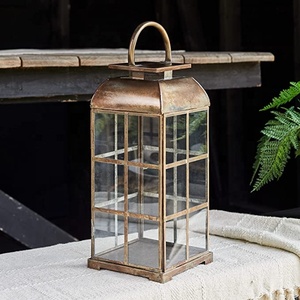 Lanterne en laiton avec fenêtres en verre intérieur et extérieur pour la décoration de la maison utilisée tout type d'occasion comme la décoration de fêtes - Product Image 4