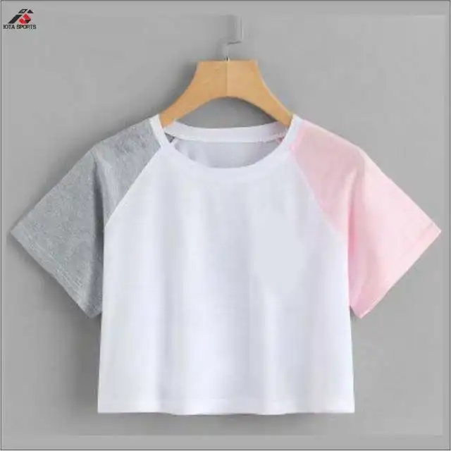 Source Camisetas cortas para mujer, Top corto multicolor, deportivas informales, blusas para on m.alibaba.com