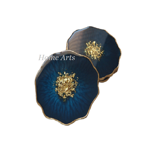 Set of 2 resin work <b>coaster</b> superior quality customized size and shape <b>glass</b> cup <b>coaster</b> set for home use - Product Image 5