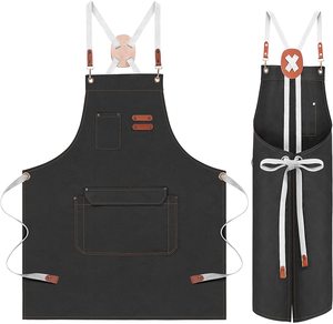Cotton <b>Canvas</b> Apron for Unisex Aprons Chef BBQ Custom Delantales Kitchen Black <b>Blue</b> White Grey Aprons Tablier De Cuisine - Product Image 2