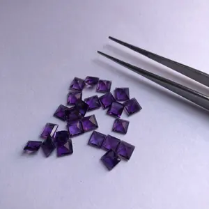 5mm Natural African Amethyst Square Cut Loose Wholesale Price Gemstone Supplier Shop Online Now from Stones Manufacturer dealer