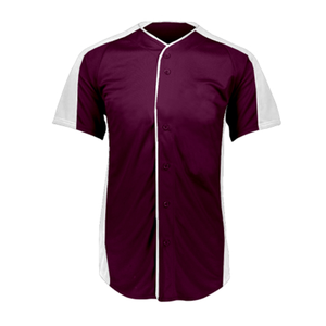 Camiseta de béisbol de media manga color granate y blanco, jersey de béisbol transpirable y duradero, diseño personalizado, logo y talla - Product Image 1