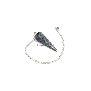 Semi-Precious Stone <b>Crafts</b> Healing Polished Hematite 6 Faceted Pendulums Faceted Healing <b>Crystal</b> Pendulum - Product Image 1