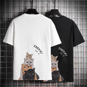 Custom Fashion Sublimation DTG <b>Tee</b> Cotton Men Organic Cotton <b>White</b> Oversize <b>Plain</b> Graphic Embossed T Shirt - Product Image 2