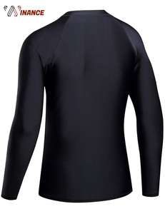 High Quality Black Full Zipper Closure Custom Logo Plain Blank Custom Mens <b>Rashguard</b> - Product Image 2