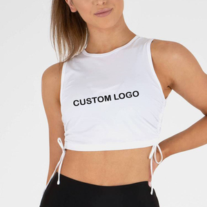 OEM Service Women's Crop <b>Top</b> Tank <b>Top</b> <b>White</b> Color Quick Dry Breathable Gym Clothing Polyester Made Ladies Gym Tank <b>Top</b> - Product Image 1