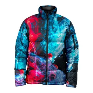 Grosir Kustom Sublimasi Pria Multi Warna Asap Depan Jaket Puffer Jaket Puffer Oleh Pace Sports