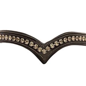 Bande de front d'équitation personnalisée de qualité supérieure en cuir indien véritable en forme de V décoré rembourrage doux produits de cheval durables - Product Image 3