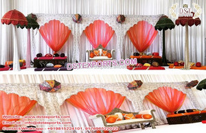 Royal Rajasthani Embroidered Wedding Stage <b>Backdrop</b> New Design for Sangeet Stage Elegant Curtain Decorations - Product Image 2