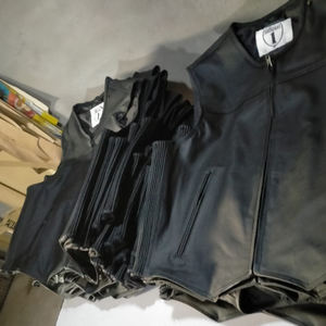 Chaleco con cremallera de piel de vaca más vendido, chalecos de piel de oveja con estampado de logotipo personalizado, camiseta sin mangas para hombre - Product Image 6