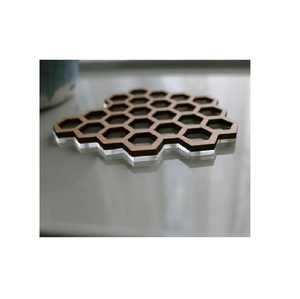 Wood Walnut <b>Coasters</b> Creative Low MOQ Handmade Metal Stainless Steel <b>Coaster</b> <b>Set</b> Manufacturer Wholesaler - Product Image 1