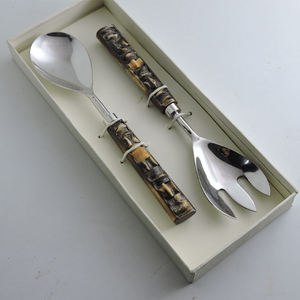 2pcs Natural Horn <b>Spoon</b> Set Large Salad Dinner <b>Serving</b> <b>Spoons</b> Fork <b>Spoon</b> Cutlery Set Kitchen Utensils Kitchen Accessories - Product Image 6