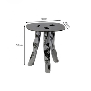 <b>Round</b> Handmade Metal Stainless Steel <b>Table</b> Luxury All Metal of Type <b>Table</b> Usage Office Home Room Restaurant <b>Round</b> Made in India - Product Image 6