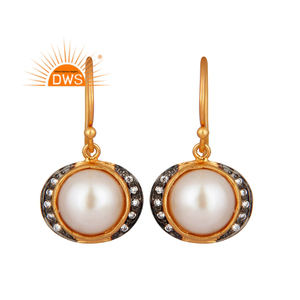 Fabricant de bijoux de boucles d'oreilles en argent sterling dernier cri avec perles naturelles et pierres précieuses CZ - Product Image 1