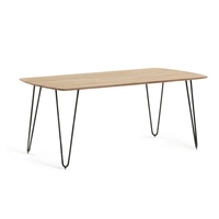 Mesa de Comedor Plegable de Diseño Moderno con Base de Hierro y Tablero de Madera Reciclada, Ecológica, de Alta Calidad, para Uso en Hogar, Hotel o Villa