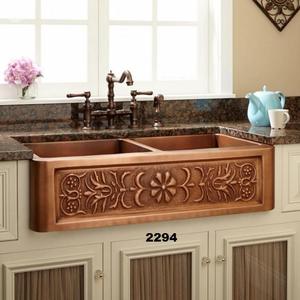 Delantal frontal en relieve, fregadero de cocina de cobre - Product Image 2