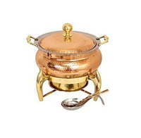 Chauffe-aliments en cuivre, 1 unité, équipement de Buffet, chauffant, plats à hacher, fabrication indienne à très bon prix