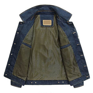 Vestes en jean pour hommes de haute qualité, à col montant, avec logo brodé, tendance et très vendues - Product Image 2