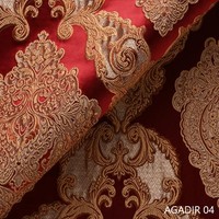 Tela de Sofá Jacquard Turca de Alta Calidad, Terciopelo Holandés, Nueva, con Lámina de Poliéster, Tejido con Patrón, con Función de Oscurecimiento