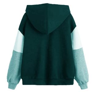 Sudadera con capucha de manga larga de rizo francés de talla grande para hombre, sudadera con bloques de color bordados personalizados, hombros caídos, ajuste holgado para primavera - Product Image 6