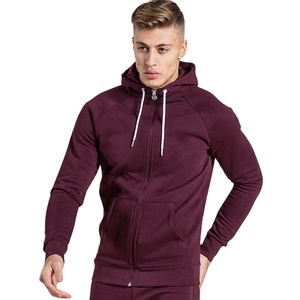 Conjunto de chándales deportivos para hombre, chándales deportivos ajustados con cremallera y Logo personalizado, 100% algodón, venta al por mayor - Product Image 2