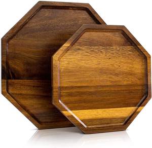 Juego de 3 bandejas de mesa de centro de madera para uso doméstico - Product Image 3